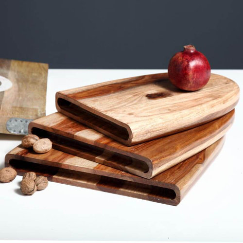 Bobo Intriguing Objects Surf 3Piece Sheesham Wood Cutting Board Set